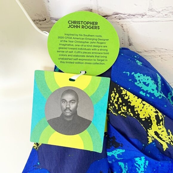 NWT CHRISTOPHER JOHN ROGERS FOR TARGET BLUE FLORAL RUFFLE MAXI DRESS - 0 - Picture 8 of 9